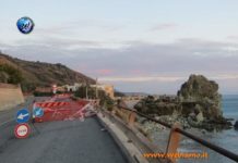 AMANTEA, LESIONI SUL TRATTO DI STRADA SULLA SCOGLIERA DI CORECA