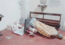 Tropea, gesto inqualificabile, abbattuta statua di San Nicola