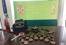 Cosenza, Guardia di Finanza scopre armi e cocaina in via degli stadi, un arresto