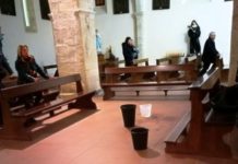 Amantea, piove nella chiesa di San Bernardino