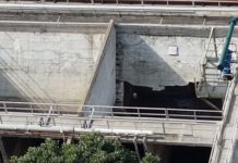 Belvedere, crolla la parete della vasca del depuratore comunale