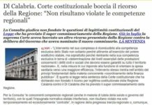 Sanità depressa in Calabria “Oliverio bocciato nuovamente”