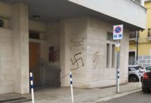 Scritte contro la Polizia e svastiche sul muro, arrestato l’autore