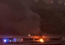 Incidente stradale, auto in fiamme tra Cosenza e Rogliano, terrore sulla A2