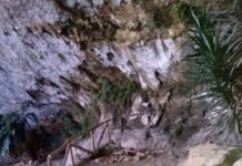 Amantea, crolla parte della Grotta della Villa Comunale