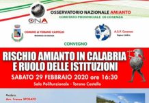 Convegno “Rischio amianto in Calabria, il ruoto delle istituzioni”