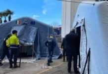 Coronavirus, Paola, una tenda della Pro. Civile all’ospedale San Francesco