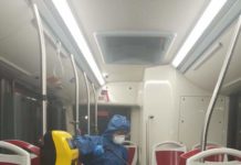 Emergenza Coronavirus, Cosenza, sanificazione degli autobus Amaco”