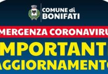 Emergenza Coronavirus “Blindata” anche Bonifati, ordinanza del sindaco