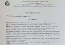 Belvedere, Le attività chiudono alle 15:00, Ordinanza del sindaco