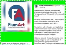 Dall’Associazione “FiumArt” contributo nella raccolta fondi a sostegno dell’Ospedale di Paola