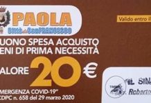 Paola, riprende la distribuzione dei Buoni Spesa (e delle mascherine)