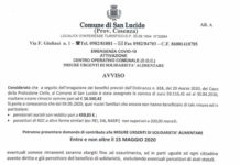 San Lucido, ecco la domanda per misure urgenti di solidarietà alimentare
