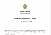 Palmi (RC) Coronavirus, ordinanza di Jole Santelli