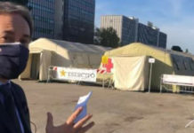 Graziano Di Natale in visita all’ospedale da campo di Cosenza