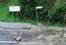 Smottamento nei pressi del Santuario di Paola -Foto-
