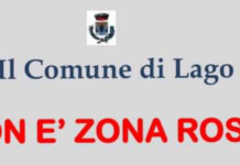 Lago (Cs), il sindaco “Non siamo zona rossa”