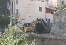 Amantea, iniziati i lavori alla frana nel centro storico -FOTO-