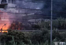 Diamante, Vigili del Fuoco in azione sulla SS18