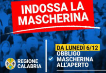 Ordinanza Occhiuto. Dal 6 DICEMBRE mascherina obbligatoria all’aperto