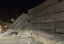 Guardia Piemontese. Cede una barriera sul versante sud -FOTO-