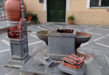 Follia ad Amantea. Vandali in azione nella notte. Divelta una fontana.