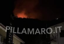 Falconara Albanese:::Incendio minaccia le abitazioni