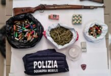 In possesso di Marijuana e armi da fuoco:::Arrestato 40enne