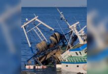 Tirreno Cosentino:::Peschereccio contro gli scogli