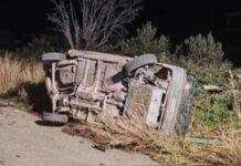 Tirreno Cosentino:::incidente stradale sulla ss18. Auto si ribalta