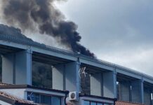 Automezzo in fiamme sull’autostrada.