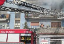 Appartamento in fiamme. Attimi di terrore