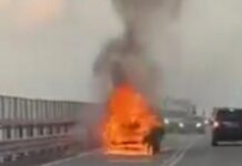 SS107. Mezzo in fiamme sulla Paola-Cosenza