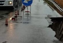 Tirreno Cosentino. Maltempo. Cede tratto di strada sulla SS18