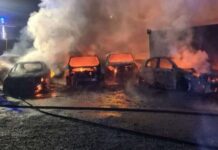 Incendio in autonoleggio. Decine di vetture distrutte. Indagini in corso