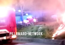 Tirreno Cosentino, incendio a ridosso della SS18. Fumo e cenera disturbano automobilisti