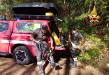 Operaio cade in un burrone. Soccorso dai Vigili del Fuoco