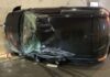 Incidente stradale in Calabria. Auto si ribalta in galleria